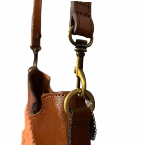 Patricia Nash Coral Macrame Fringe Crossbody bag Boho woven leather specialty - Picture 6 of 12